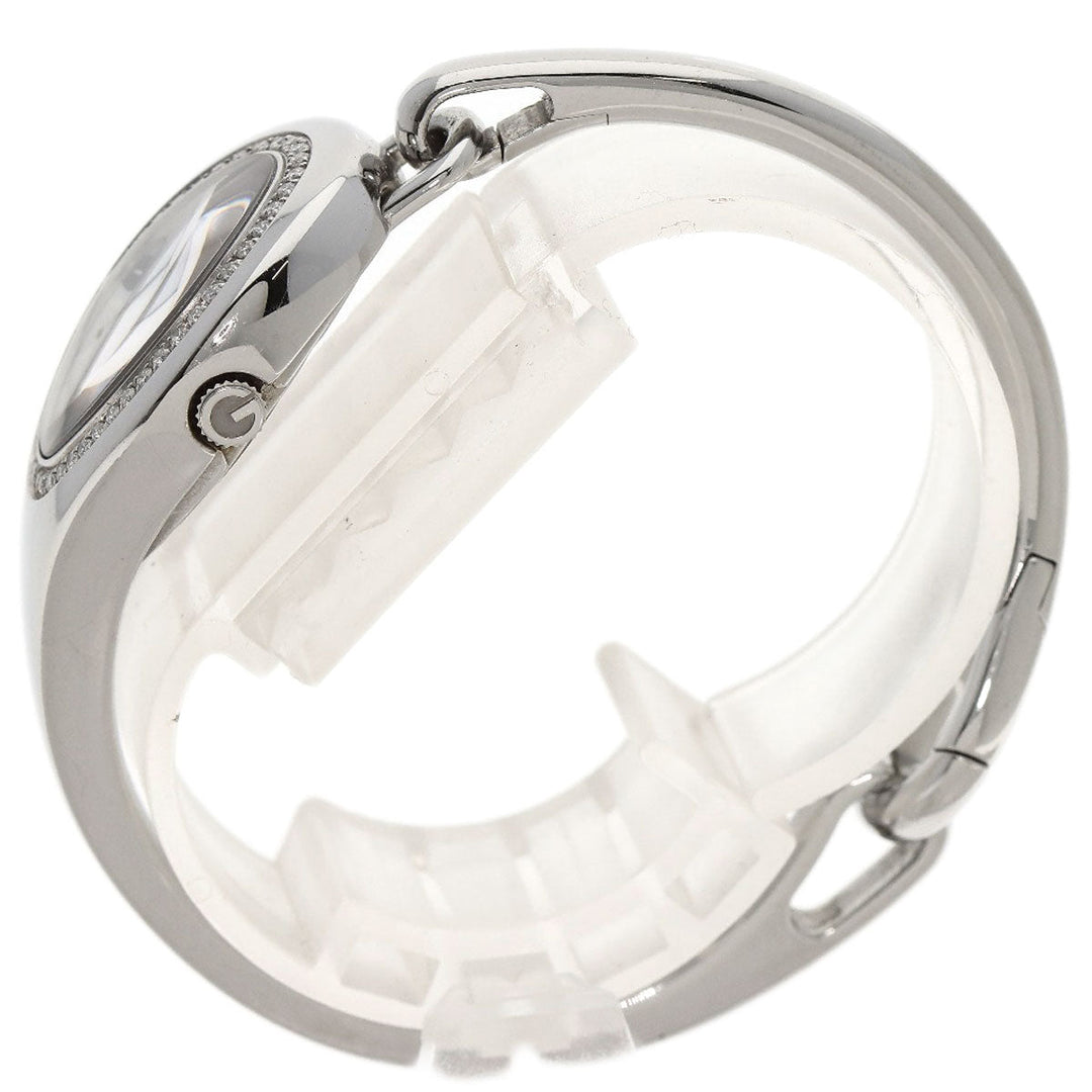GUCCI Watches Quartz 103 Stainless Steel , Stainless Steel Silver Horsebit Bezel Diamond white dial Women Used Authentic