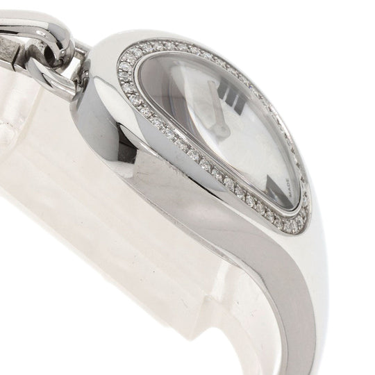 GUCCI Watches Quartz 103 Stainless Steel , Stainless Steel Silver Horsebit Bezel Diamond white dial Women Used Authentic