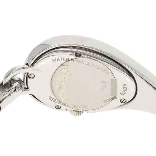 GUCCI Watches Quartz 103 Stainless Steel , Stainless Steel Silver Horsebit Bezel Diamond white dial Women Used Authentic