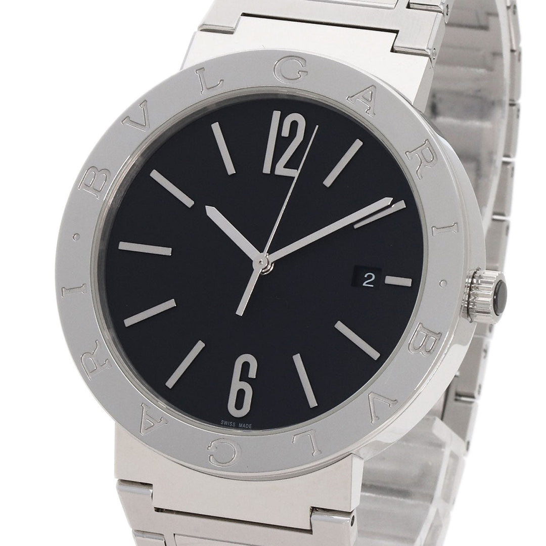 BVLGARI Watches Mechanical Automatic BB41S Stainless Steel , Stainless Steel Silver Bulgari Bulgari black dial mens Used Authentic