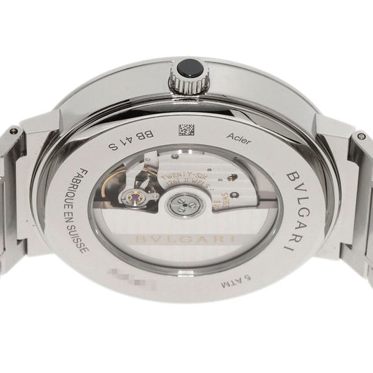 BVLGARI Watches Mechanical Automatic BB41S Stainless Steel , Stainless Steel Silver Bulgari Bulgari black dial mens Used Authentic