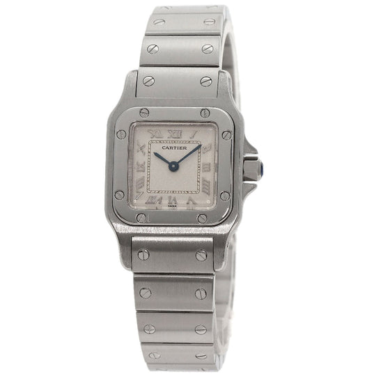 CARTIER Watches Quartz W5200056D6 Stainless Steel , Stainless Steel Silver Santosgalbe SM Ivory dial Women Used Authentic
