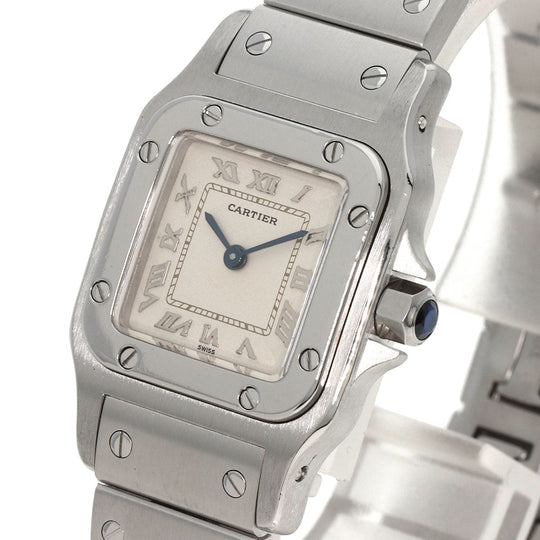 CARTIER Watches Quartz W5200056D6 Stainless Steel , Stainless Steel Silver Santosgalbe SM Ivory dial Women Used Authentic