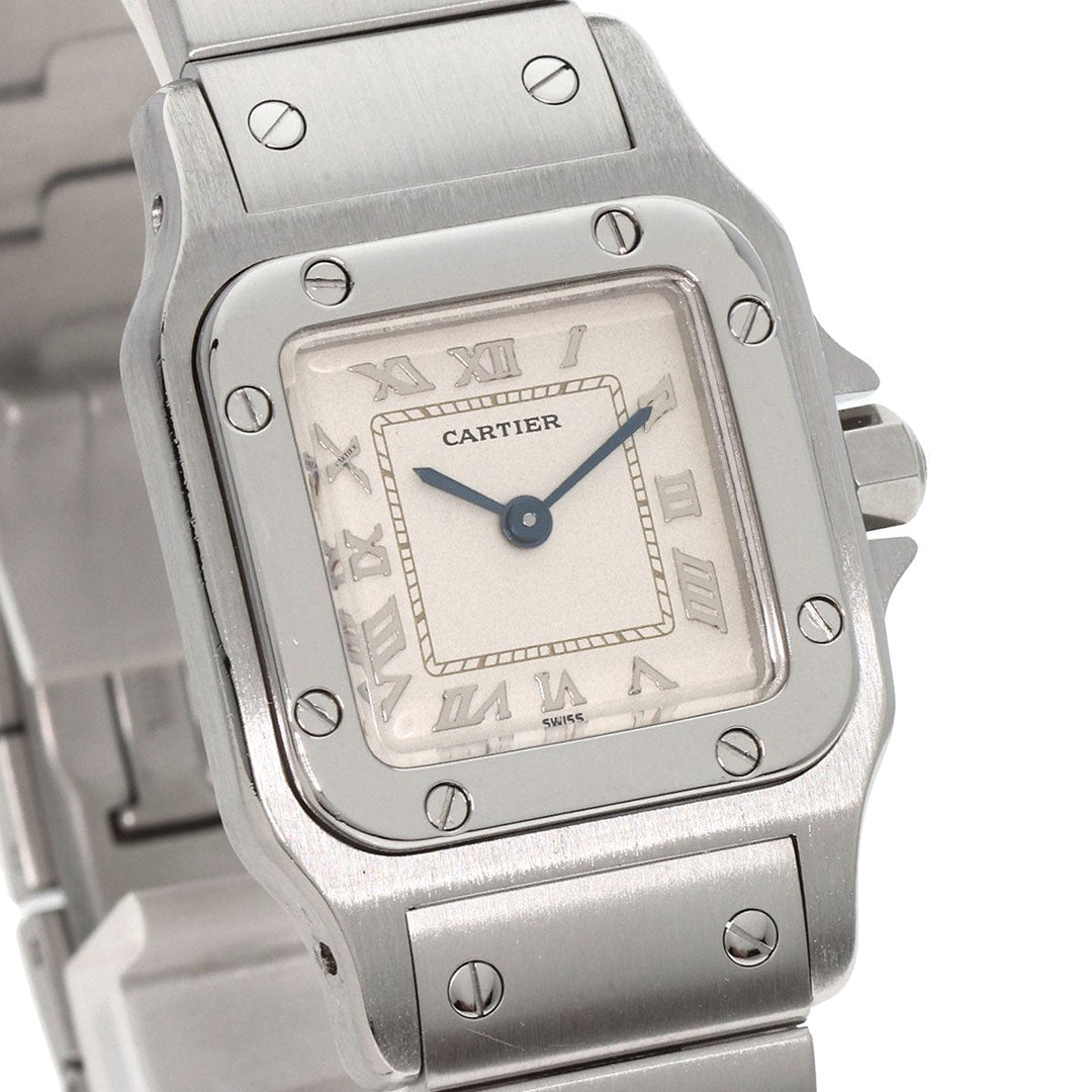 CARTIER Watches Quartz W5200056D6 Stainless Steel , Stainless Steel Silver Santosgalbe SM Ivory dial Women Used Authentic