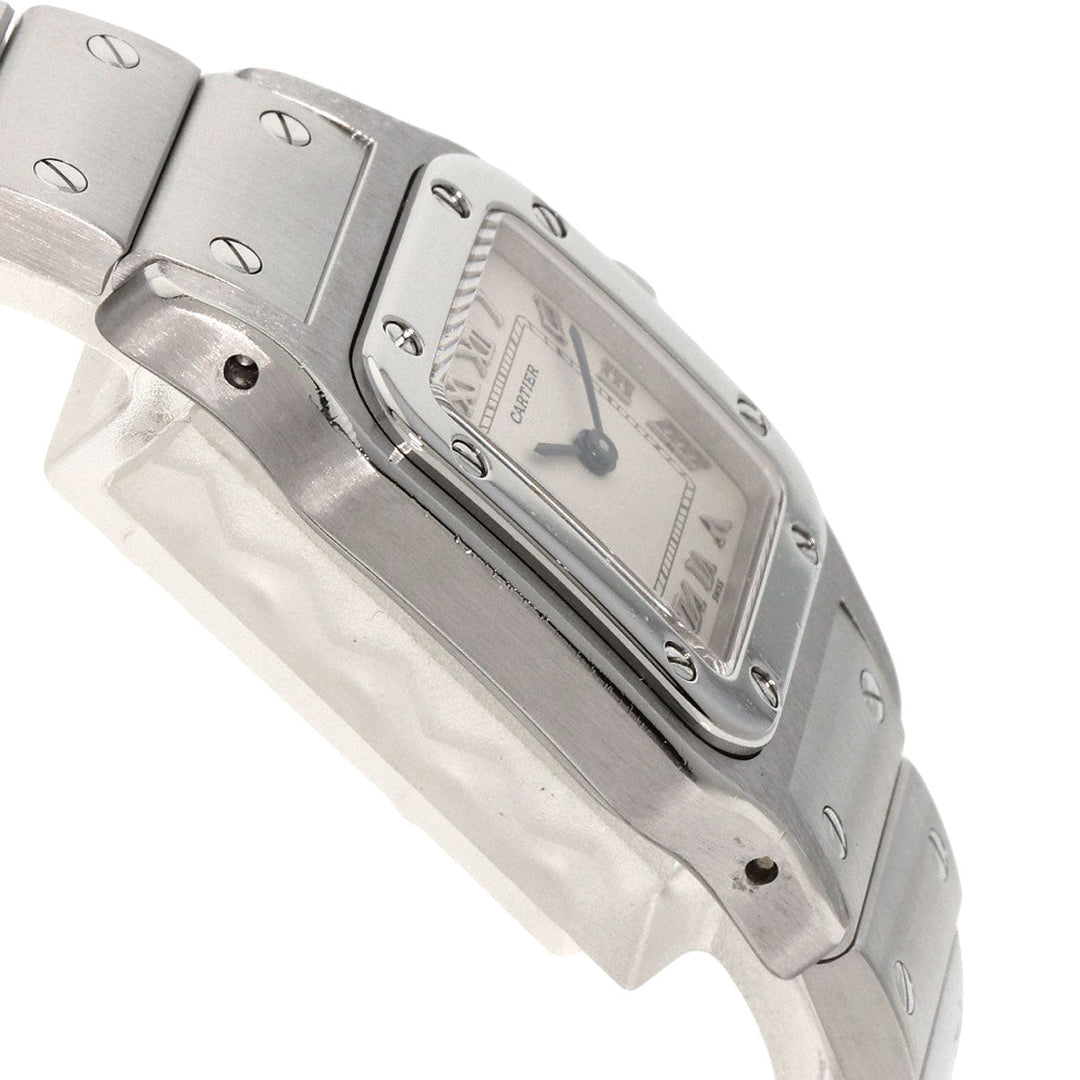 CARTIER Watches Quartz W5200056D6 Stainless Steel , Stainless Steel Silver Santosgalbe SM Ivory dial Women Used Authentic