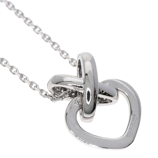 Chaumet Necklace K18WG Silver Lian Hart Diamond Women Used Authentic