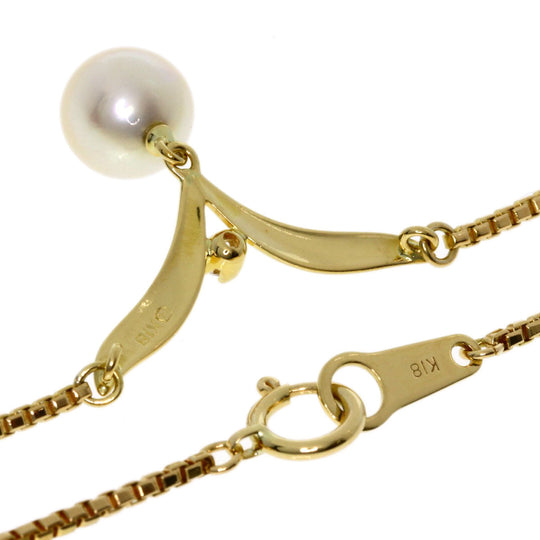MIKIMOTO Necklace 18K Yellow Gold gold Pearl pearl diamond Women Used Authentic