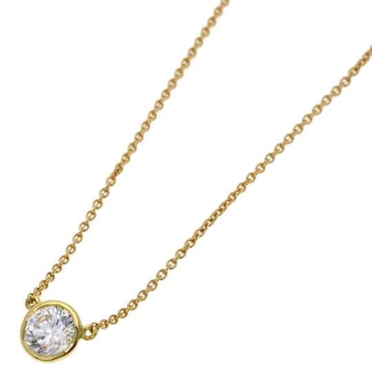 TIFFANY&Co. Necklace 18K Yellow Gold gold By the Yard 1P Diamond aroundD0.40ct Women Used Authentic