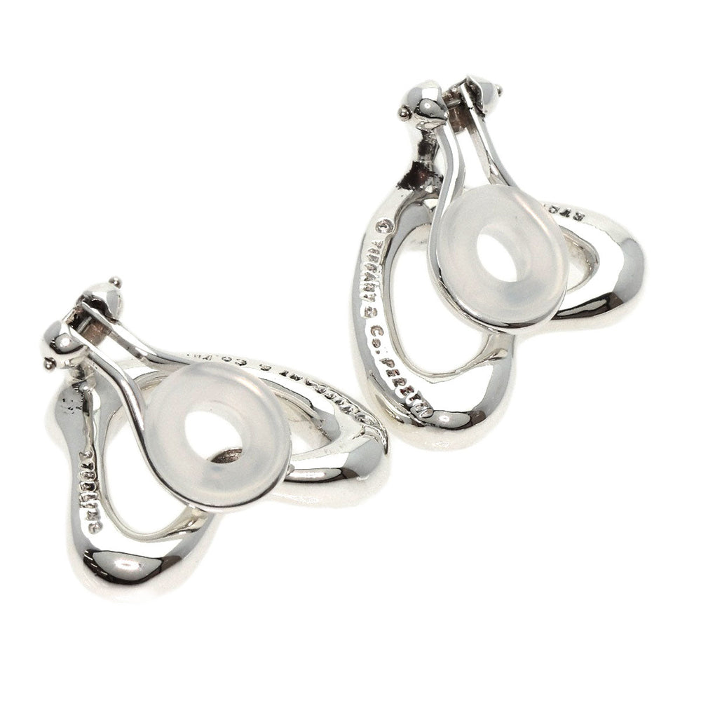 TIFFANY&Co. Earring SV Silver Open Heart Medium Women Used Authentic