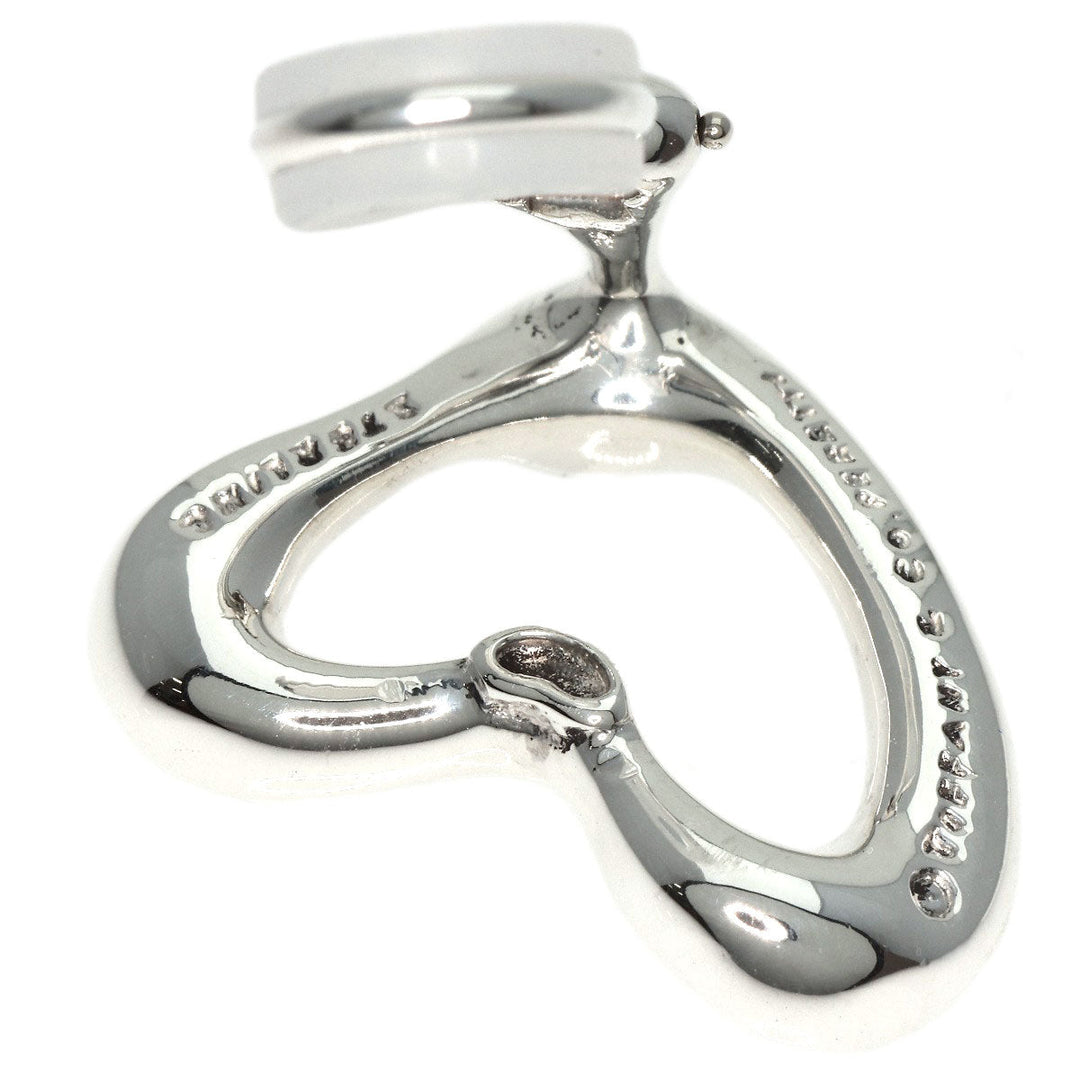 TIFFANY&Co. Earring SV Silver Open Heart Medium Women Used Authentic