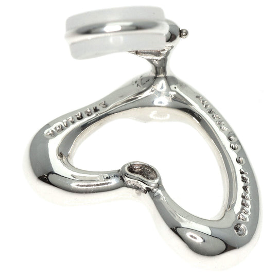 TIFFANY&Co. Earring SV Silver Open Heart Medium Women Used Authentic