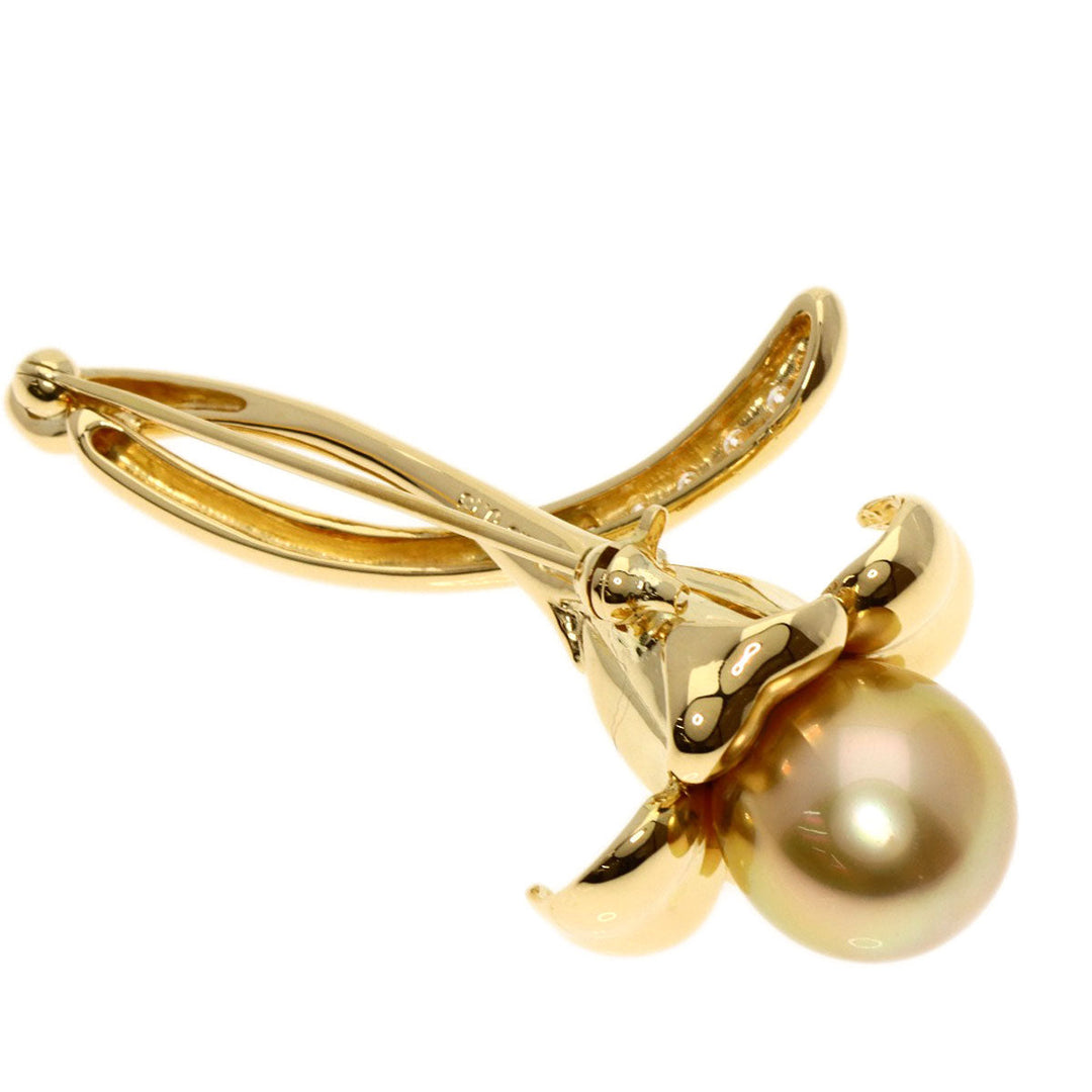 TASAKI Brooch 18K Yellow Gold gold Golden Pearl Diamond
