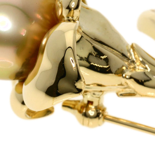 TASAKI Brooch 18K Yellow Gold gold Golden Pearl Diamond