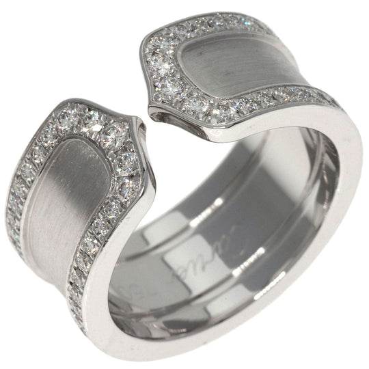 CARTIER Ring K18WG Silver C2 Ring Edge Diamond #50 Manufacturer Complete Women Used Authentic