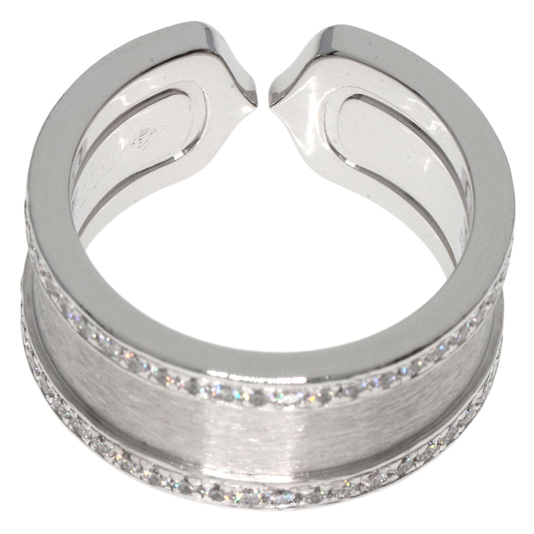 CARTIER Ring K18WG Silver C2 Ring Edge Diamond #50 Manufacturer Complete Women Used Authentic