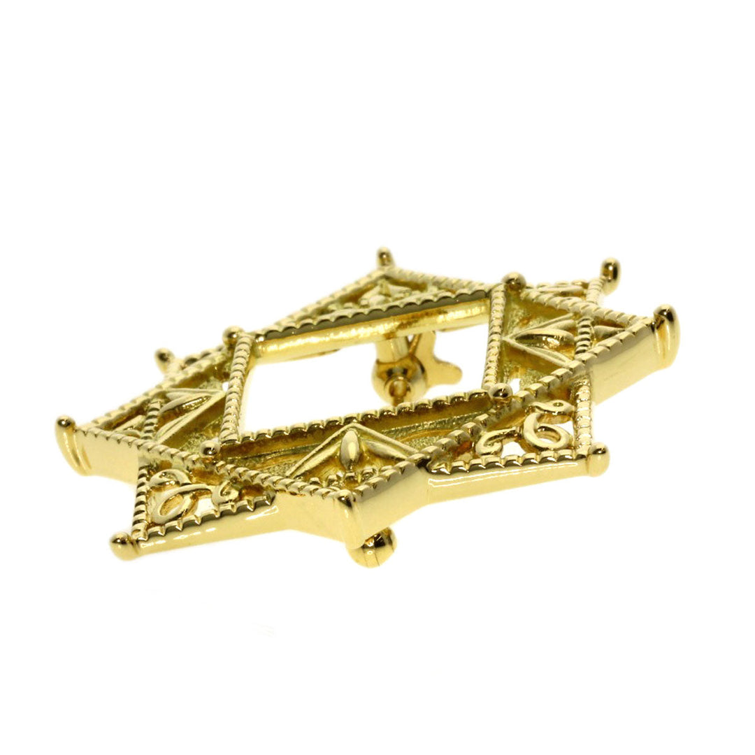 MIKIMOTO Brooch 18K Yellow Gold gold octagon design Women Used Authentic