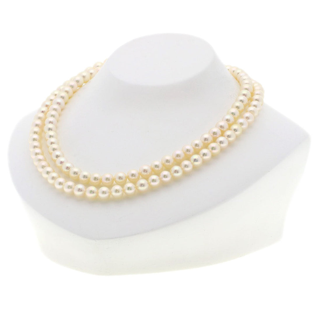 TASAKI Necklace SV Silver Akoya Pearl Long Women Used Authentic