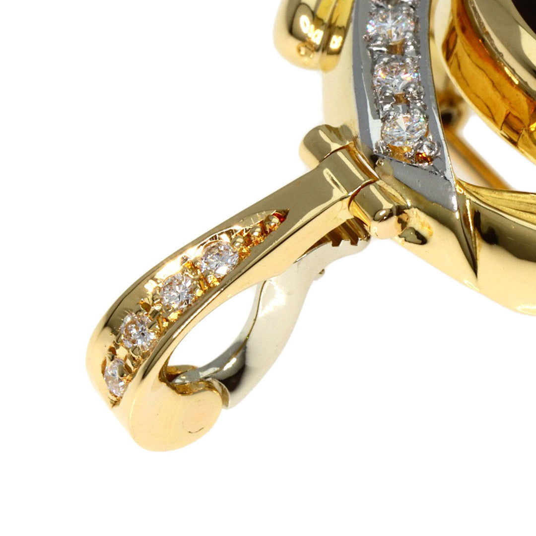MITSUO KAJI Brooch 18K Yellow Gold gold Enamel, Cloisonne, Diamond