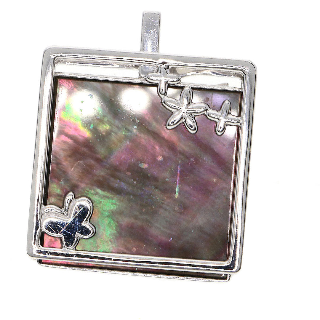 TASAKI Necklace K18WG Silver Black/White Shell Diamond 3WAY Women Used Authentic