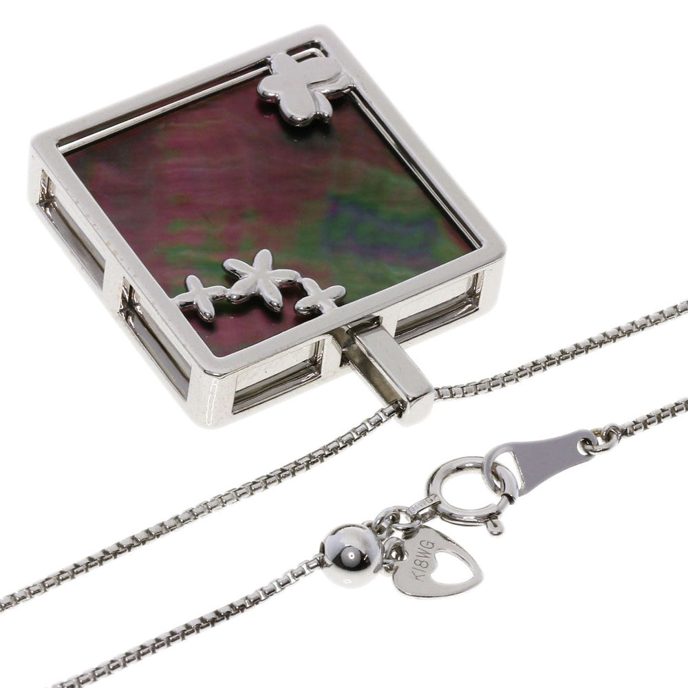 TASAKI Necklace K18WG Silver Black/White Shell Diamond 3WAY Women Used Authentic