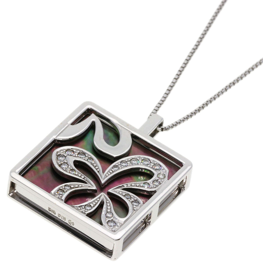 TASAKI Necklace K18WG Silver Black/White Shell Diamond 3WAY Women Used Authentic