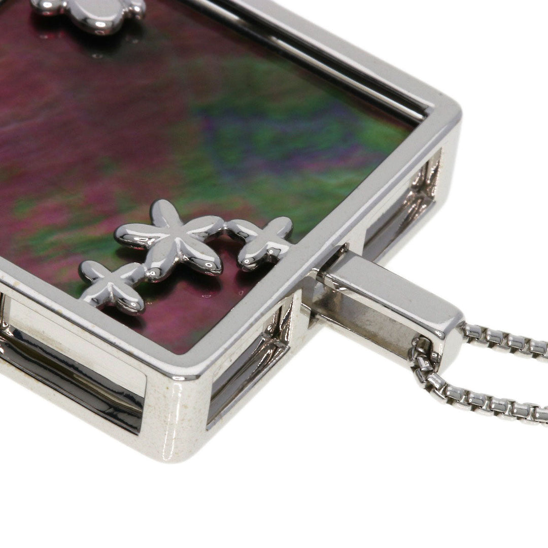 TASAKI Necklace K18WG Silver Black/White Shell Diamond 3WAY Women Used Authentic