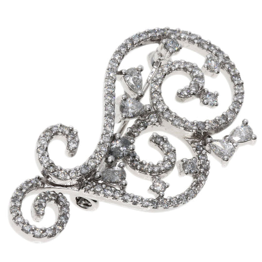 Queen Brooch PT950 Silver diamond