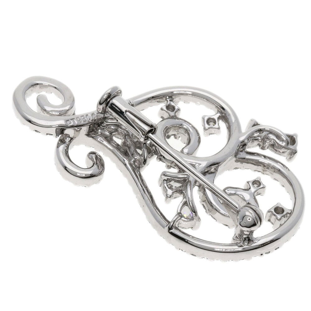 Queen Brooch PT950 Silver diamond
