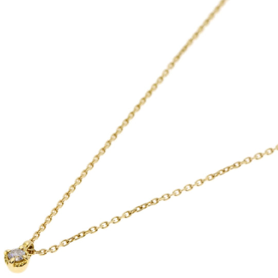 agete Necklace 18K Yellow Gold Silver diamond Women Used Authentic