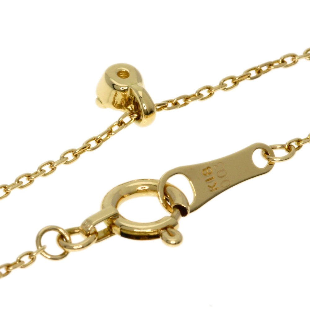 agete Necklace 18K Yellow Gold Silver diamond Women Used Authentic
