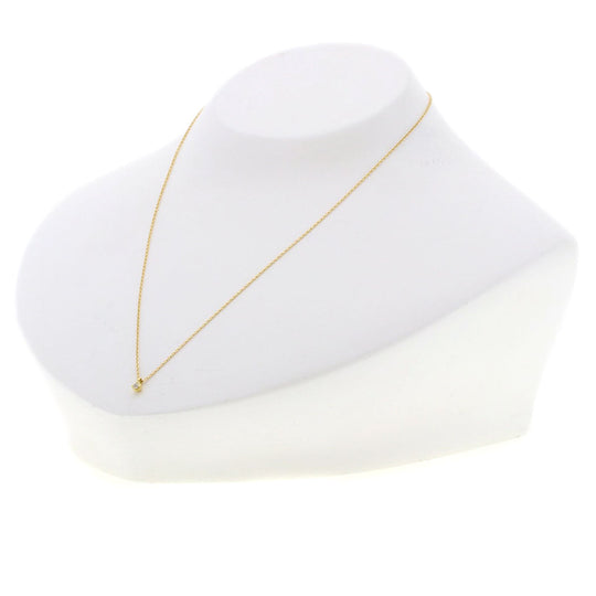agete Necklace 18K Yellow Gold Silver diamond Women Used Authentic