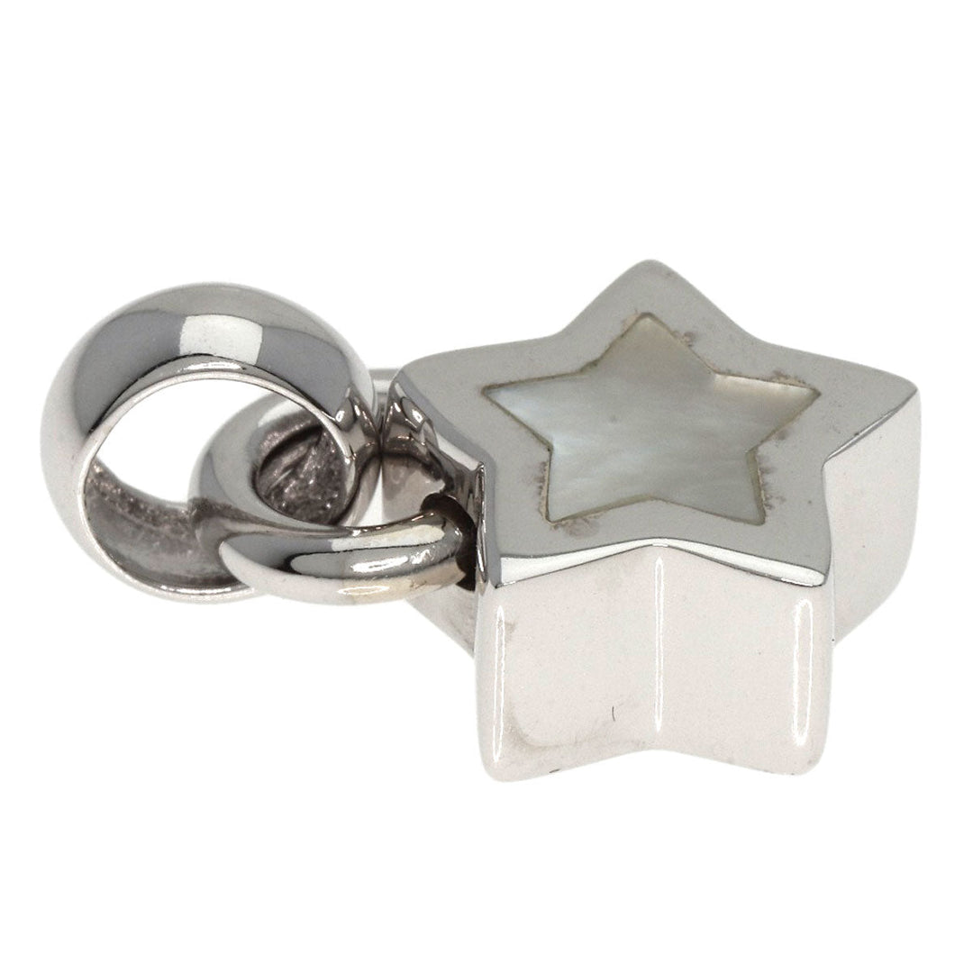 Ponte Vecchio Pendant top K18WG Silver Star Shell TOP Women Used Authentic