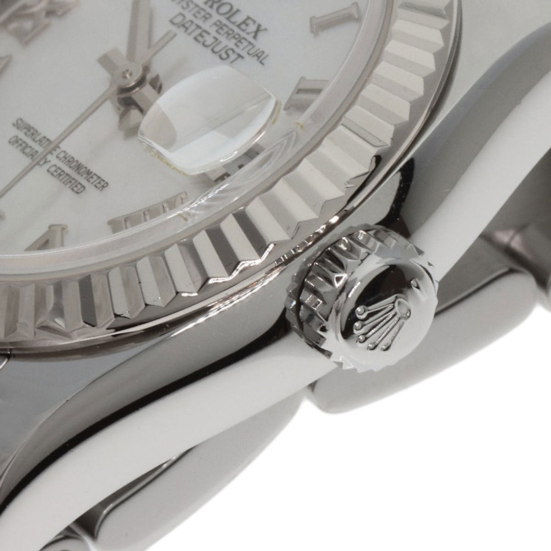 ROLEX Watches Mechanical Automatic 179174NR Stainless Steel , Stainless Steel , K18WG Silver Datejust White shell dial Women Used Authentic