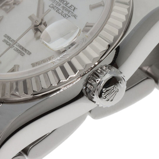 ROLEX Watches Mechanical Automatic 179174NR Stainless Steel , Stainless Steel , K18WG Silver Datejust White shell dial Women Used Authentic
