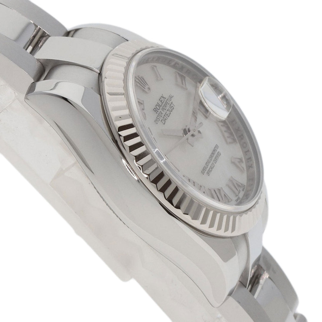 ROLEX Watches Mechanical Automatic 179174NR Stainless Steel , Stainless Steel , K18WG Silver Datejust White shell dial Women Used Authentic