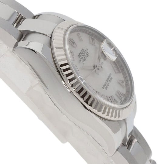 ROLEX Watches Mechanical Automatic 179174NR Stainless Steel , Stainless Steel , K18WG Silver Datejust White shell dial Women Used Authentic