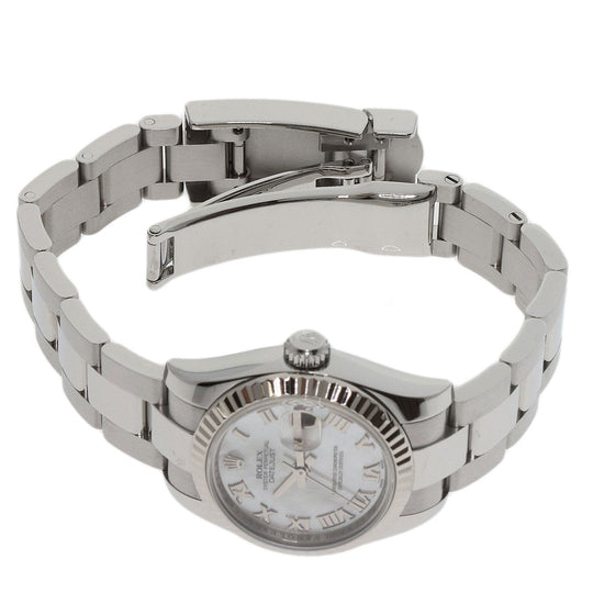 ROLEX Watches Mechanical Automatic 179174NR Stainless Steel , Stainless Steel , K18WG Silver Datejust White shell dial Women Used Authentic