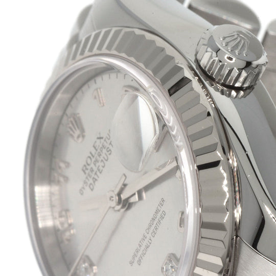 ROLEX Watches Mechanical Automatic 179174DN2BR Stainless Steel , Stainless Steel , K18WG Silver Datejust 2P Diamond Goldust Dial White shell dial Women Used Authentic