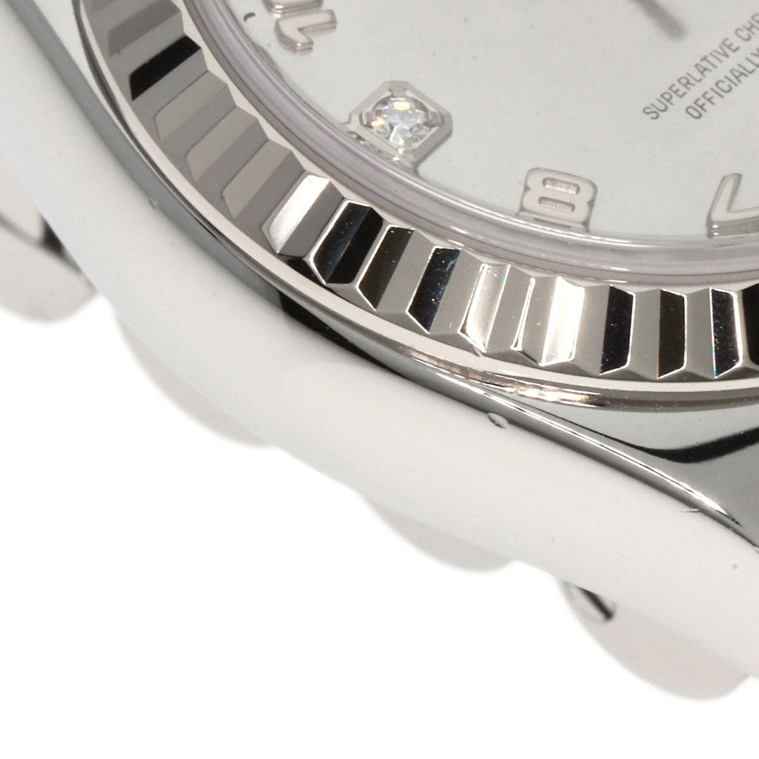 ROLEX Watches Mechanical Automatic 179174DN2BR Stainless Steel , Stainless Steel , K18WG Silver Datejust 2P Diamond Goldust Dial White shell dial Women Used Authentic