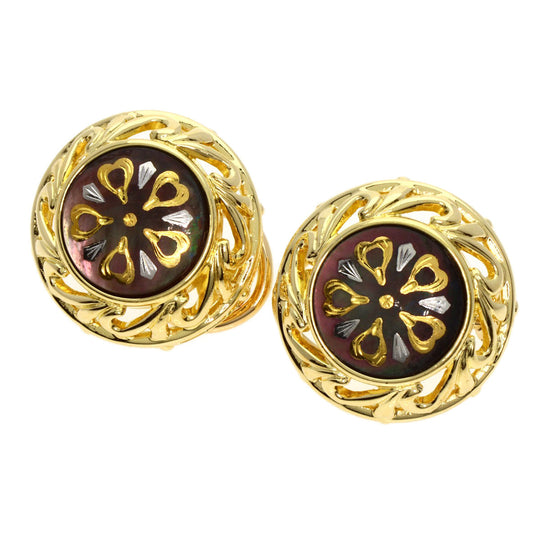 MIKIMOTO Earring 18K Yellow Gold gold Pikwe Shell Women Used Authentic