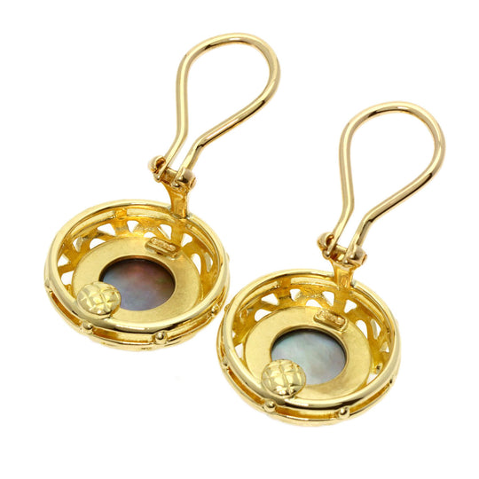 MIKIMOTO Earring 18K Yellow Gold gold Pikwe Shell Women Used Authentic