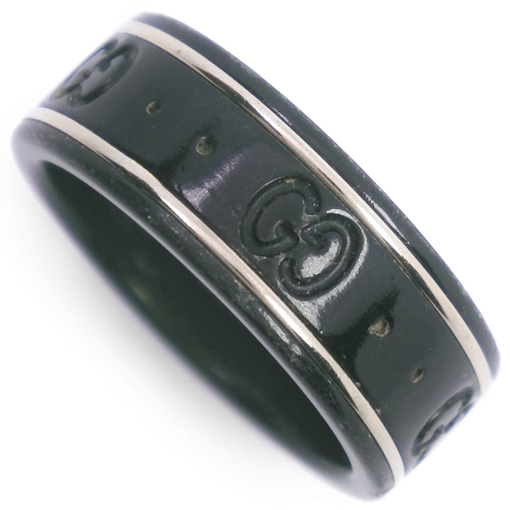 GUCCI Ring ceramic black icon Women 11 Used Authentic