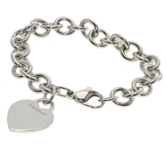 TIFFANY&Co. bracelet SV Silver Heart tag breath Women Used Authentic