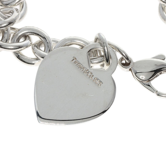 TIFFANY&Co. bracelet SV Silver Heart tag breath Women Used Authentic