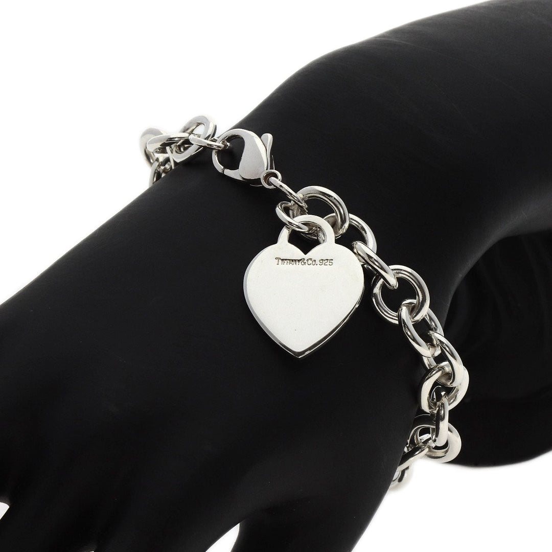 TIFFANY&Co. bracelet SV Silver Heart tag breath Women Used Authentic
