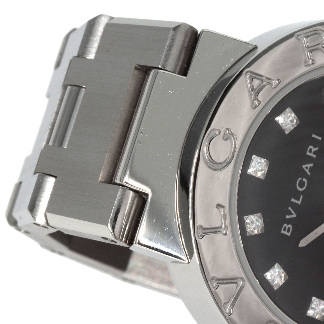 BVLGARI Watches Quartz BB23SS/12 Stainless Steel , Stainless Steel Silver BVLGARI BVLGARI 12P Diamond black dial Women Used Authentic