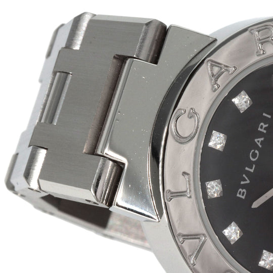 BVLGARI Watches Quartz BB23SS/12 Stainless Steel , Stainless Steel Silver BVLGARI BVLGARI 12P Diamond black dial Women Used Authentic