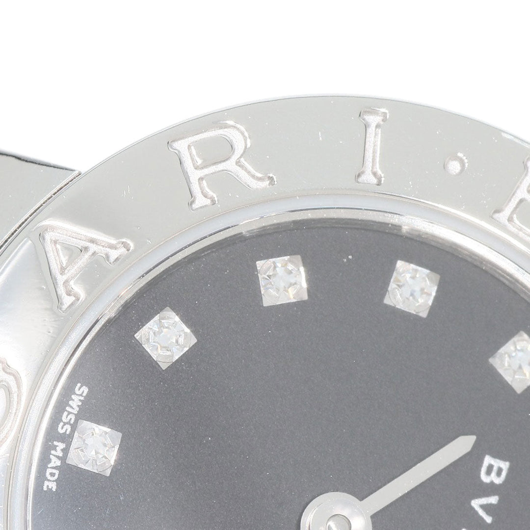 BVLGARI Watches Quartz BB23SS/12 Stainless Steel , Stainless Steel Silver BVLGARI BVLGARI 12P Diamond black dial Women Used Authentic