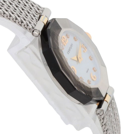 CENTURY Watches Quartz Stainless Steel , Stainless Steel Silver Plat im time White shell dial Women Used Authentic