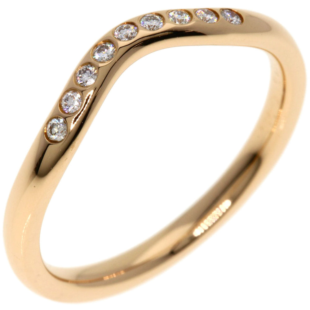 TIFFANY&Co. Ring 18K Pink Gold gold Curved band diamond Women Used Authentic
